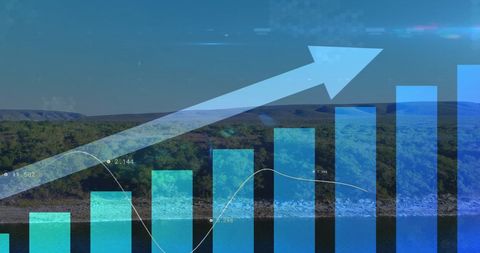 Data Management Illustrating Growth Over Digital Landscape - Download Free Stock Images Pikwizard.com