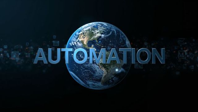 Earth with growing arresting automation theme in digital universe