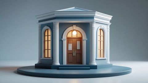 Elegant pavilion model with classical architecture on circular platform