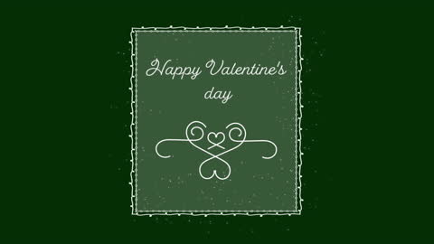 Elegant Valentine's Day Greeting Card Design on Green Background