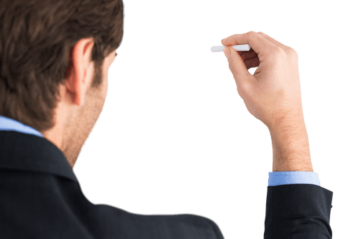 transparent businessman writing with chalk concept - Download Free Stock Videos Pikwizard.com