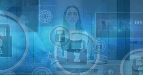 Digital communication security illustrating business presentation