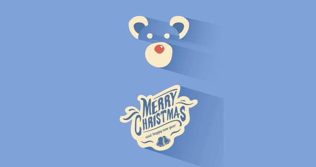 Minimalist Christmas Illustration with Cute Bear and Merry Christmas Greeting - Download Free Stock Images Pikwizard.com