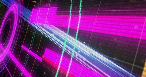Abstract Digital Interface with Vibrant Circular Graphics - Download Free Stock Images Pikwizard.com