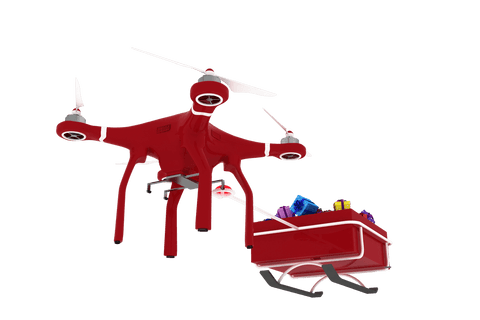 Red Drone Delivering Christmas Gifts on Transparent Background - Download Free Stock Videos Pikwizard.com