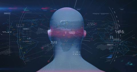 Futuristic head in virtual data network interface