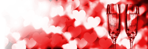 Transparent Rose Petals and Bokeh Hearts with Champagne Glasses - Download Free Stock Videos Pikwizard.com