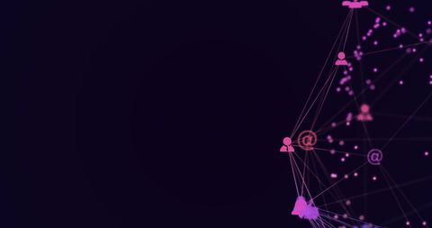 Digital Network Connections with Pink Social Icons on Purple Background - Download Free Stock Images Pikwizard.com