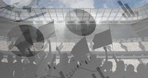 Dynamic Blend of Crowd Excitement and Data Analysis in Sports Setting - Download Free Stock Images Pikwizard.com