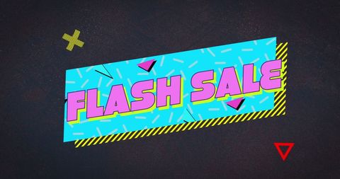 Colorful Retro Flash Sale Announcement Graphic