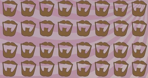 Seamless Pattern of Brown Beard Silhouettes on Pink Stripes - Download Free Stock Images Pikwizard.com