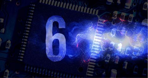 Digital Countdown Animating Over Computer Microchip - Download Free Stock Images Pikwizard.com