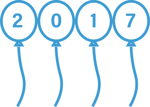 Transparent Blue Balloons Displaying 2017 for Celebrations - Download Free Stock Videos Pikwizard.com