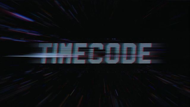 Futuristic glitching timelapse in cyberpunk digital void