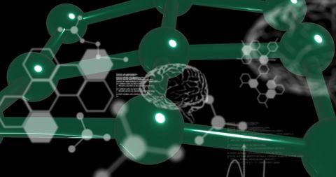 Digital Interface Depicting Chemical Formula and Brain with Technology - Download Free Stock Images Pikwizard.com