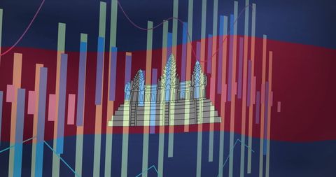 Cambodia Finance Analytics with Angkor Wat and Market Data Visualization - Download Free Stock Images Pikwizard.com