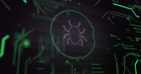 Digital Circuit Board With Bug Icon Representation - Download Free Stock Images Pikwizard.com