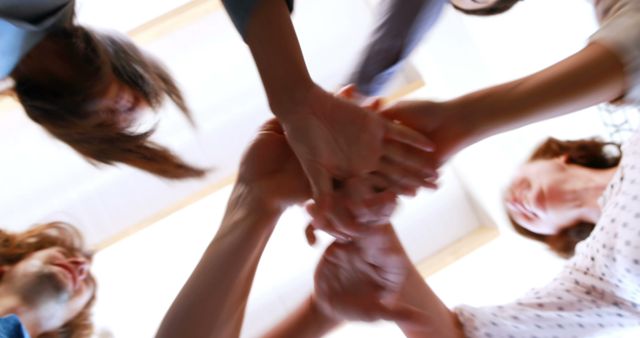 Team Forming a Circle with Hands in Unity - Download Free Stock Images Pikwizard.com