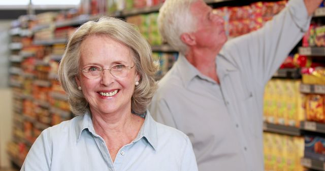 Senior Couple Shopping in Grocery Store Aisle - Download Free Stock Images Pikwizard.com