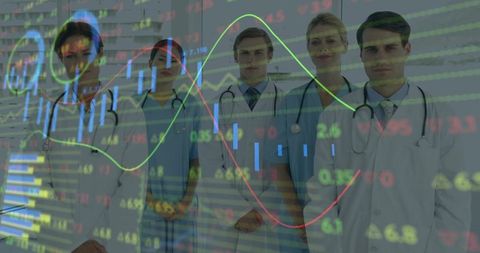 Medical Team Facing Healthcare Finance Challenges with Stock Market Data Overlay