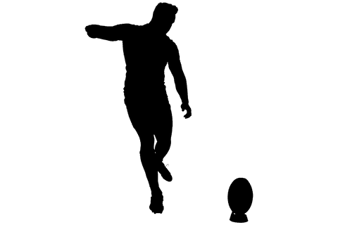 Transparent Silhouette of Male Rugby Player on Transparent Background