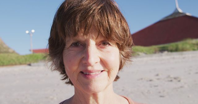 Elderly Woman Smiling Outdoors on Sunny Day - Download Free Stock Images Pikwizard.com