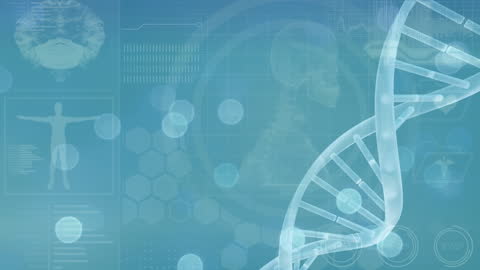 Innovative DNA Helix with Futuristic Digital Interface