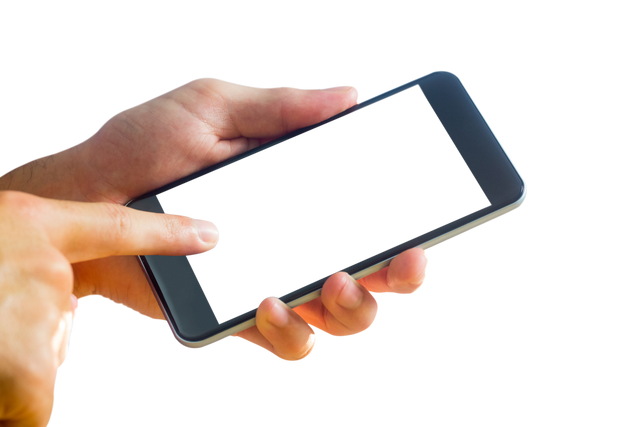 Hands Holding Smartphone with Transparent Background and Copy Space - Download Free Stock Videos Pikwizard.com