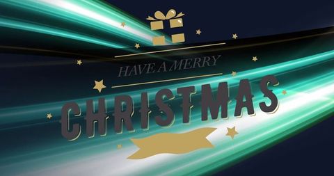 Elegant Christmas Greeting with Gift Icon and Abstract Background