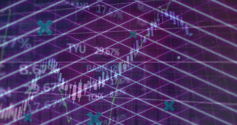 Futuristic Data Processing with Graphs and Shapes Overlay