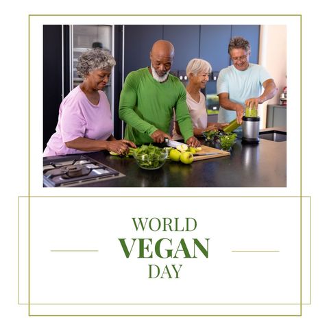 Senior Friends Celebrating World Vegan Day with Healthy Smoothie - Download Free Stock Templates Pikwizard.com