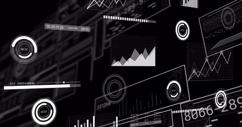 Futuristic Digital Data Processing with Graphs and Interfaces - Download Free Stock Images Pikwizard.com