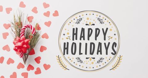 Happy Holidays Greetings With Festive Decorations - Download Free Stock Images Pikwizard.com