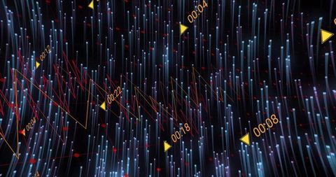 Futuristic digital display with interactive data interface