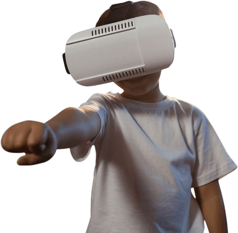 transparent view of excited boy using virtual reality glasses - Download Free Stock Videos Pikwizard.com
