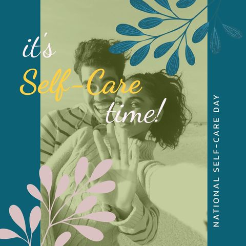 Self-Care Concept with Couple at Beach for National Self-Care Day - Download Free Stock Templates Pikwizard.com