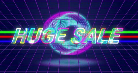 Vibrant retro style huge sale advertisement