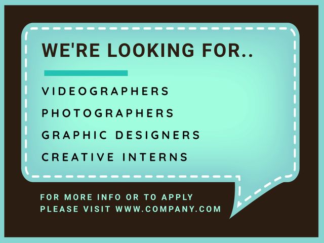 Creative Opportunities: Videographers, Photographers, Graphic Designers, Creative Interns - Download Free Stock Templates Pikwizard.com