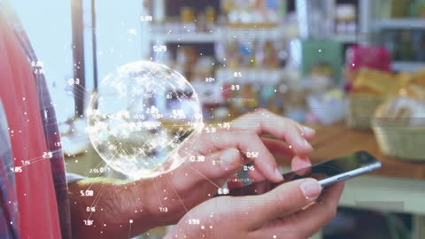 Digital Data and World Connections Concept on Smartphone