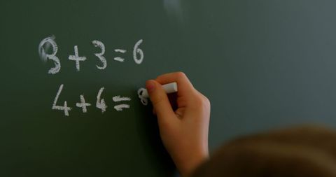 Child Writing Mathematical Equations on Chalkboard - Download Free Stock Images Pikwizard.com