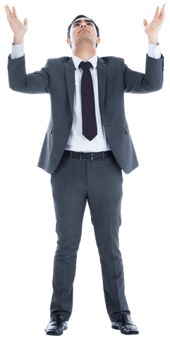 businessman in suit raising arms in victory, transparent background - Download Free Stock Videos Pikwizard.com