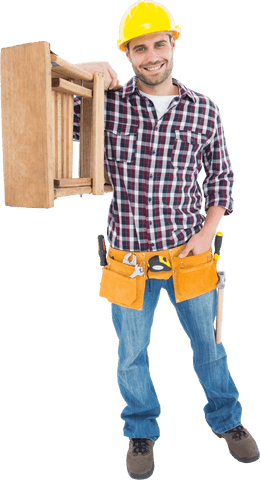 transparent confident handyman carrying ladder - Download Free Stock Videos Pikwizard.com
