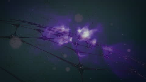 Futuristic Networks with Purple Light Energy Spark