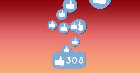 Multiple Social Media Like Icons on Red Background - Download Free Stock Images Pikwizard.com