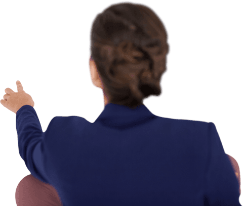 transparent rear view of businesswoman pointing - Download Free Stock Videos Pikwizard.com