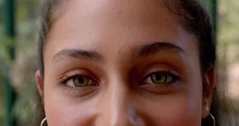 Close-up of Person with Bright Eyes and Clear Skin