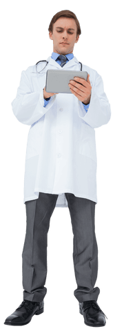 Transparent Doctor Using Tablet for Reference or Data Entry - Download Free Stock Videos Pikwizard.com