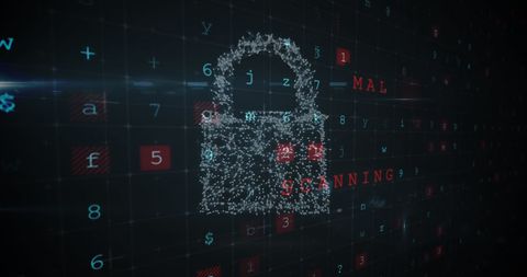 Digital Padlock with Code Grid Implying Cybersecurity - Download Free Stock Images Pikwizard.com