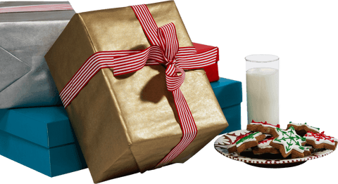 transparent gifts with milk and holiday cookies scene - Download Free Stock Videos Pikwizard.com