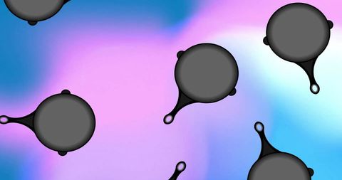 Abstract frying pan pattern on vibrant gradient background